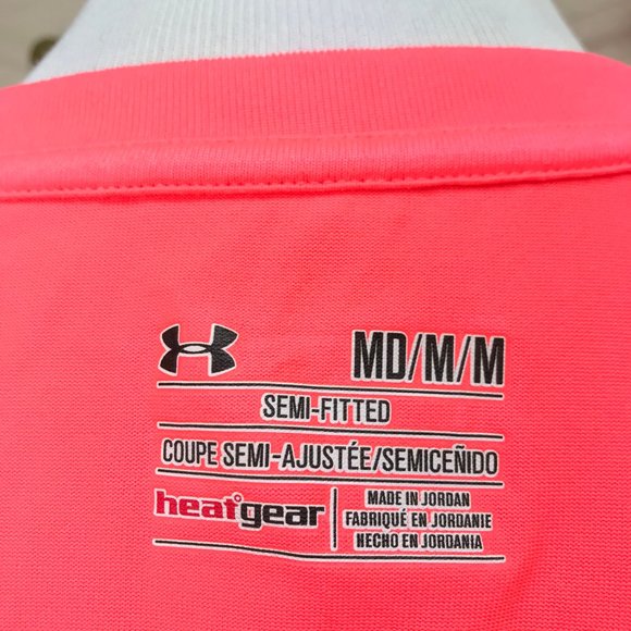 Hi-Vis UA Heatgear Short Sleeve Tech Sport Top - Picture 11 of 14